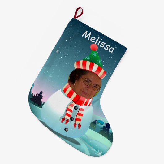 Merry kerst Snowman Grote Kerstsok (Voorkant (Hangend))