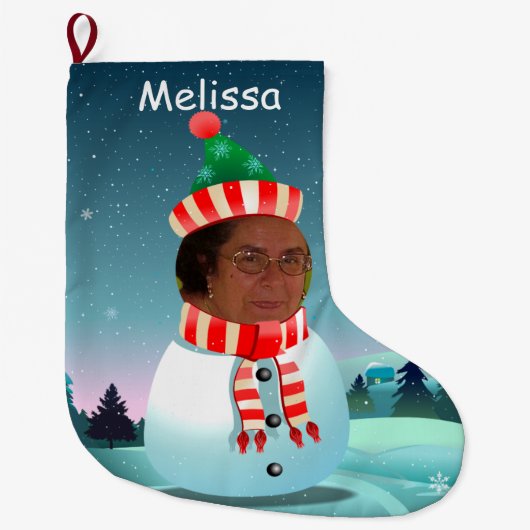 Merry kerst Snowman Grote Kerstsok (Voorkant)