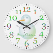 Merry kerst Snowman Grote Klok (Voorkant)