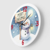Merry kerst Snowman Grote Klok (Hoek)