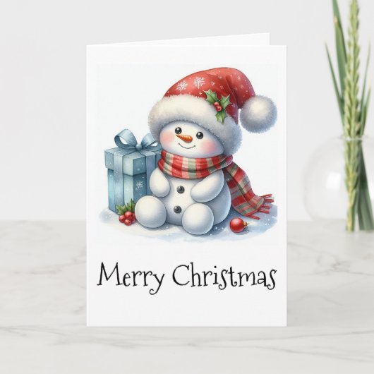 Merry kerst Snowman Kaart (Voorkant)