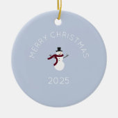 Merry kerst Snowman Keramisch Ornament (Voorkant)