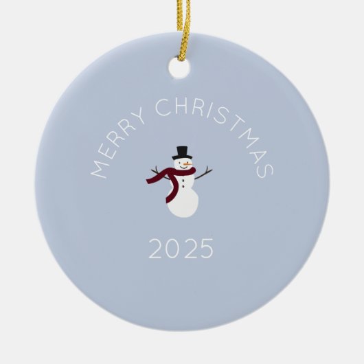 Merry kerst Snowman Keramisch Ornament (Voorkant)