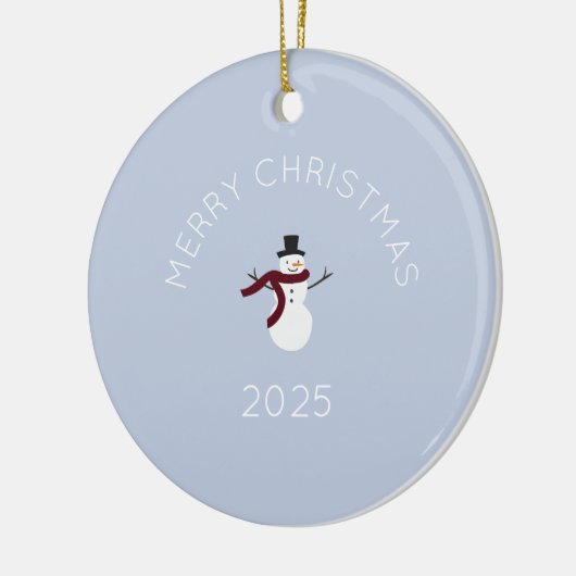 Merry kerst Snowman Keramisch Ornament (Links)