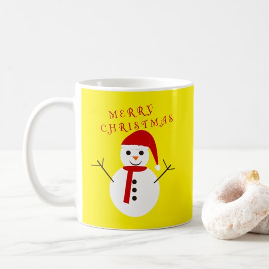 Merry kerst Snowman Koffiemok (Met donut)