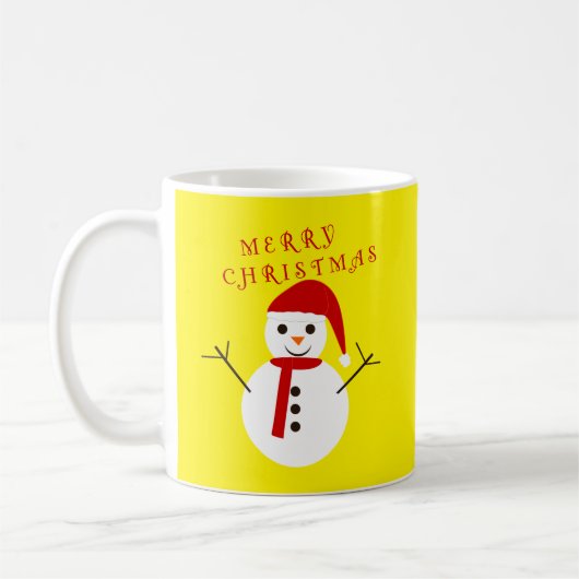 Merry kerst Snowman Koffiemok (Links)