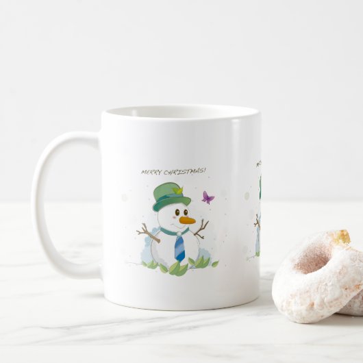 Merry kerst Snowman Koffiemok (Met donut)