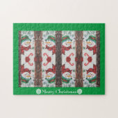 Merry kerst Snowman Legpuzzel (Horizontaal)