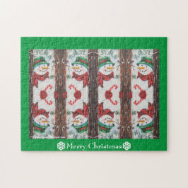 Merry kerst Snowman Legpuzzel