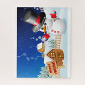 Merry kerst Snowman Legpuzzel (Verticaal)
