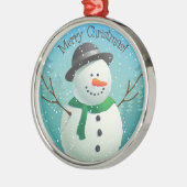 Merry kerst Snowman Metalen Ornament (Links)