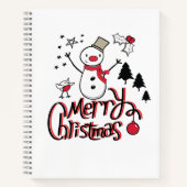 Merry kerst Snowman Notitieboek (Voorkant)