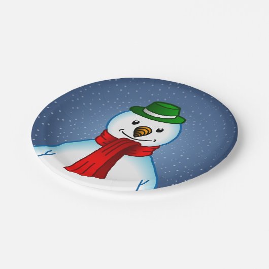 Merry kerst Snowman Papieren Bordje (Gekanteld)