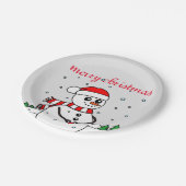 Merry kerst Snowman Papieren Bordje (Gekanteld)