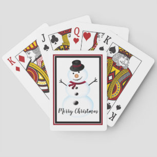 Merry kerst Snowman Pokerkaarten