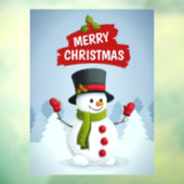 Merry kerst Snowman Raamsticker (Vel 3)