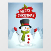 Merry kerst Snowman Raamsticker (Vel)