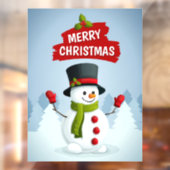 Merry kerst Snowman Raamsticker (Vel 2)