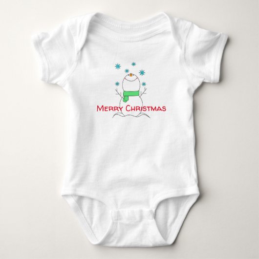 Merry kerst Snowman Romper (Voorkant)