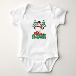 Merry kerst Snowman Romper