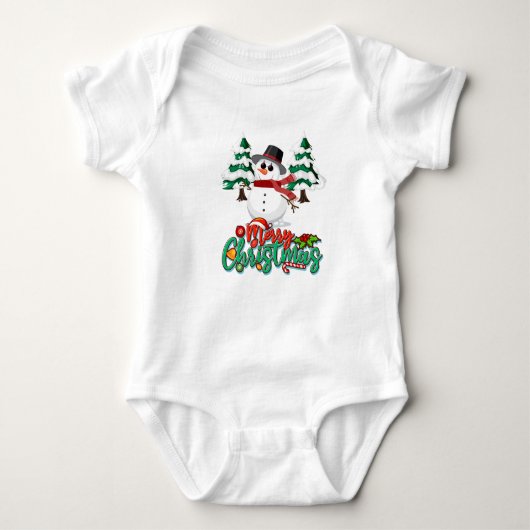 Merry kerst Snowman Romper (Voorkant)