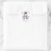 Merry kerst Snowman Ronde Sticker (Tas)