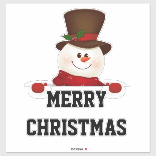 Merry kerst Snowman Sticker (Vel)