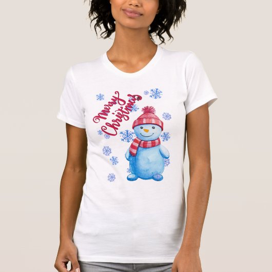 Merry kerst Snowman T-shirt (Voorkant)