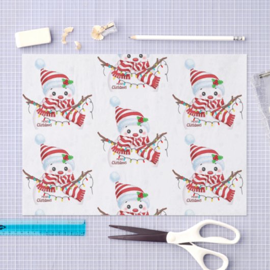 Merry kerst Snowman Tissuepapier (Craft)