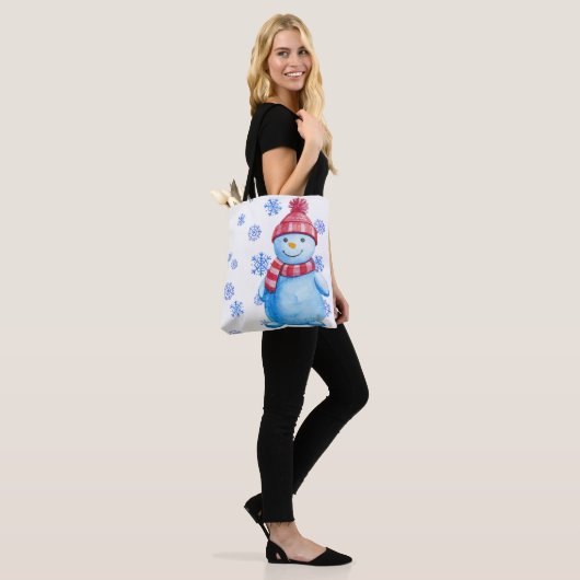 Merry kerst Snowman Tote Bag (Op model)