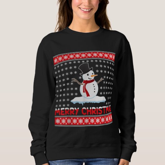 Merry kerst Snowman Trui (Voorkant)