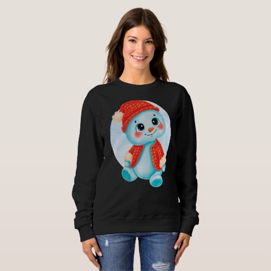 Merry kerst Snowman Trui (Voorkant volledig)