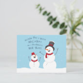 Merry kerst Snowmen Briefkaart (Staand voorkant)
