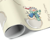 Merry kerst Snowmen Cadeaupapier (Rol Hoek)