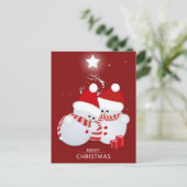 Merry kerst Snowmen Feestdagenkaart (Staand voorkant)