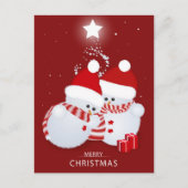 Merry kerst Snowmen Feestdagenkaart (Voorkant)