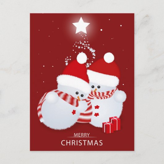 Merry kerst Snowmen Feestdagenkaart (Voorkant)