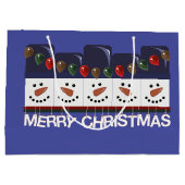 Merry kerst Snowmen Groot Cadeauzakje (Achterkant)