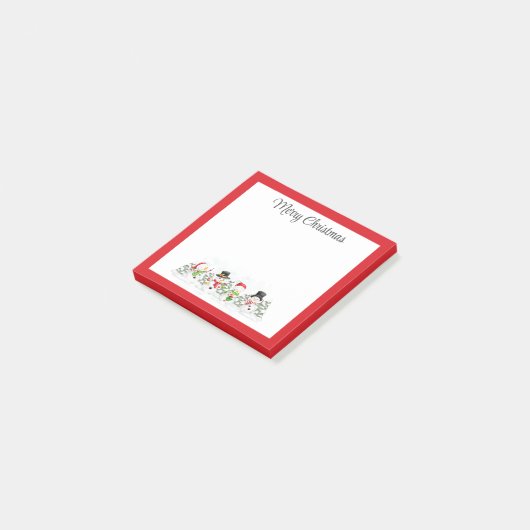 Merry kerst Snowmen Post-it® Notes (Schuin)
