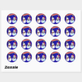 Merry kerst Snowmen Ronde Sticker (Vel)