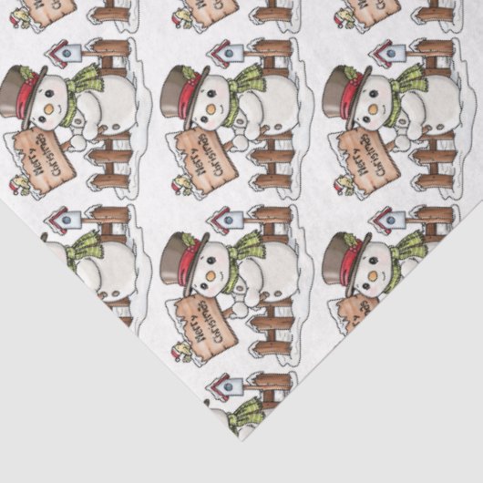Merry kerst Snowmen Tissuepapier (Detail)