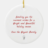 Merry kerst Snowy Wreath Keramisch Ornament (Achterkant)