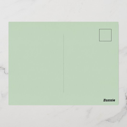 Merry kerst Sparking Frost Evergreen Branch Folie Feestdagen Briefkaart (Achterkant)