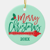 Merry kerst Spine Holly Chiropractic Keramisch Ornament (Voorkant)