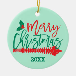 Merry kerst Spine Holly Chiropractic Keramisch Ornament