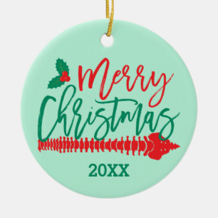 Merry kerst Spine Holly Chiropractic Keramisch Ornament