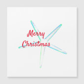 Merry kerst Starfish Patroon Blauwgroen Blue Red (Voorkant)