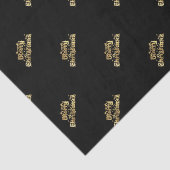 Merry kerst Starry Black Gold Typografie Tissuepapier (Detail)