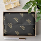 Merry kerst Starry Black Gold Typografie Tissuepapier (Geschenk)