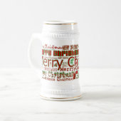 Merry kerst Stein Bierpul (Voorkant links)